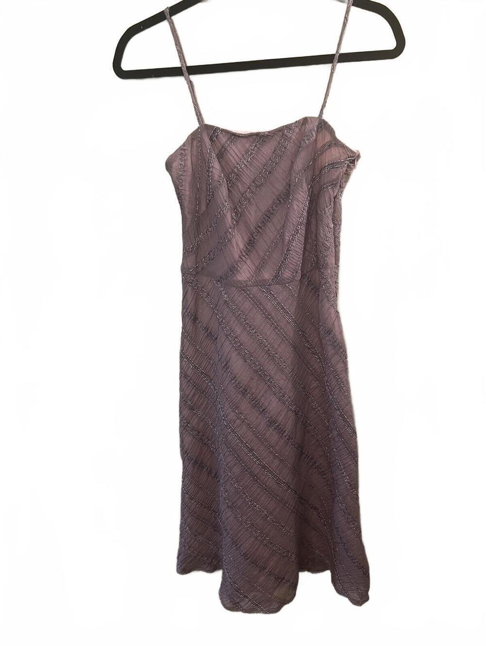 Vintage Tessuto Silk Blend Textured Lavender Midi Slip Dress Y2K Fairy Size 6 - Picture 2 of 10